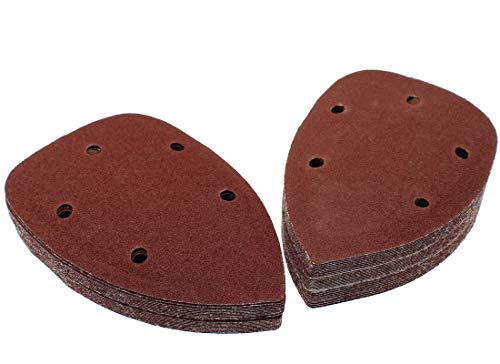 50 Pcs Mouse Detail Sander Sandpaper, 120 Grit, 5 Hole - size: 120 Grit - 50 Pcs