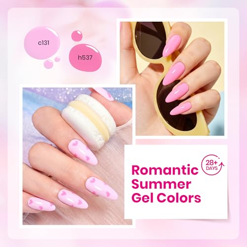 Beetles Pink Gel Nail Polish Set 6 Colors Bright Hot Light Baby Pink - color: D - Pink-06