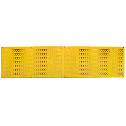 Wall Control Pegboard Rack Horizontal Metal Pegboard Garage Tool Storage Pack - Two 32-Inch Wide x 16-Inch Tall Easy To Install Peg Boards (Yellow) - color: Yellow