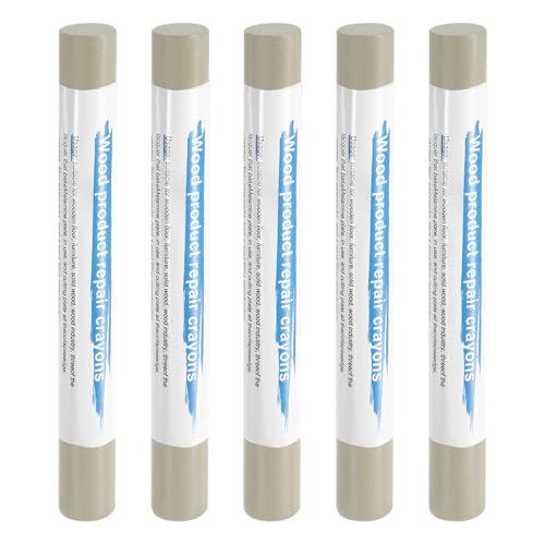 HARFINGTON 5pcs Wood Filler Sticks Wooden Wax Touch Up Furniture Repair Crayons for Scratch Hole Wood, Classic Khaki - color: Classic Khaki