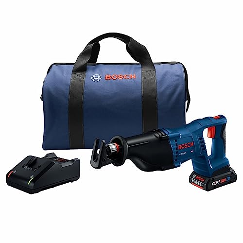 BOSCH CRS180-B15 18V 1-1/8 In. D-Handle Reciprocating Saw Kit with (1) CORE18V 4 Ah Advanced Power Battery - style: w/ 18V 4 Ah Battery