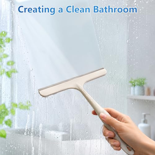 3 Pcs Shower Squeegee for Glass Doors, Car Window Squeegee - color: 3pcs - Beige/Pink/Green