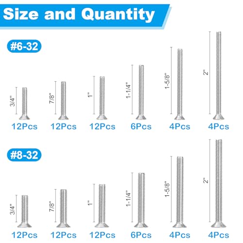 Machine Screws, #6-32#8-32 Phillips Flat Head Electricians Screw - style: Flat Head