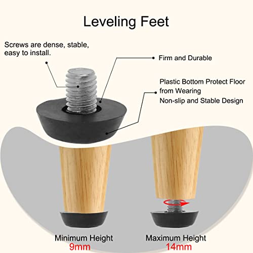 uxcell Metric M8 x 1.25 Furniture Glide Leveling Feet Adjustable Leveler Floor Protector for Table Desk Cabinet Leg 32 Pack - size: M8 x 10 x 22mm (Pack of 4)