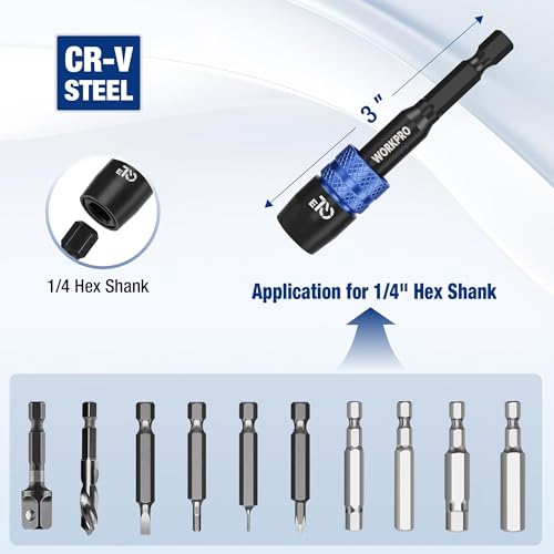 WORKPRO 2-Piece 3" Drill Screwdriver Bit Holder for Impact Driver Bits - style: 3"+3"