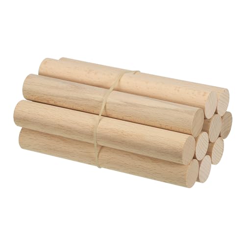 PATIKIL 3/4 x 6 Inch Dowel Rods Wood Sticks Unfinished Round Dowels 10pcs - size: 3/4"x6"