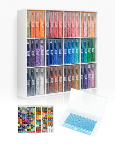 forever young 48PCS Extra Large Diamond Art Storage Containers Trays＆Stand - size: 48pcs Extra Large trays+Rack