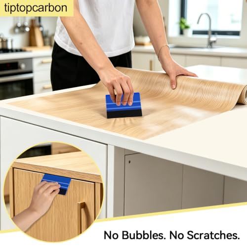 tiptopcarbon Wallpaper Smoothing Tool with 8 Inch Scraper for Contact Paper Adhesive Vinyl 10pcs/Pack - color: 03 Scraper Kit