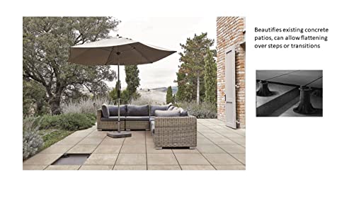 Adjustable Pedestal for Tiles by The Tile Doctor - Load Bearing Support System for Decks, Outdoor Flooring Over Gravel or Concrete - Adjusts 1-1.5" I Model #914614 (12) I 3mm Cross Spacers Included