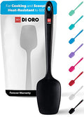 DI ORO Silicone Spoonula - Spoon Spatula, 600F Heat Resistant, Black - color: Black