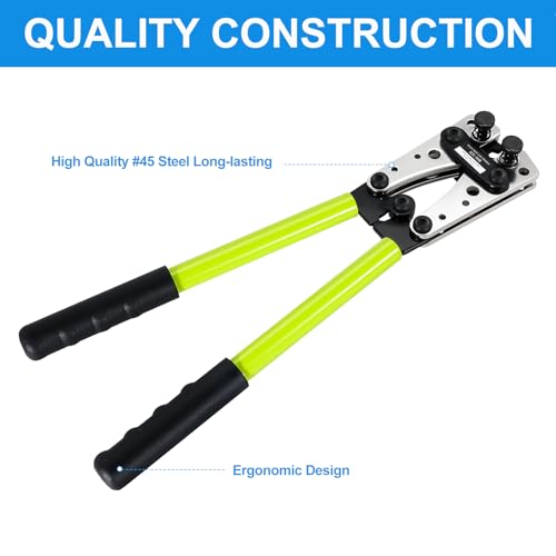 Battery Cable Lug Crimping Tool for AWG 8-1/0 Cable Ends Lugs, Electrical Wire Crimper, Heavy Duty Battery Terminal Crimper Tool - color: Hx50b Crimper