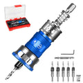 Upgrade 10PCS Countersink Drill Bit Set with Adjustable Depth Stopper - color: Blue, size: Extended - Quick Adjustment
