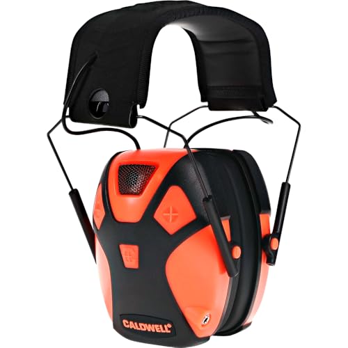 Caldwell E-Max Pro Electronic Hearing Protection Earmuffs Sound Amplification, Low Profile, for Range Shooting, Hunting - style: Youth-hot Coral