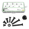 M3 Flat Head Machine Screws and Hex Nuts Kit 410 Pcs Black Countersunk Head Phillips Screws Bolts Nuts Assortment Kit 7 Sizes M3x4/6/8/10/12/16/20mm for Equipment Maintenance and Replacement - size: M3x4/6/8/10/12/16/20-410Pcs