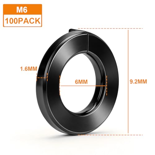 100Pcs M6 Spring Lock Washer, Black 304 Stainless Steel - color: Black, size: M6