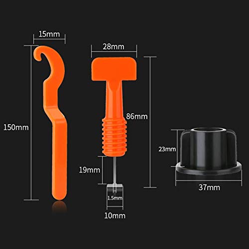 Tile Leveling System Kits with 100pcs Tile Leveler Spacers, 500PCS Tile Spacer and 2 Wrenches, Reusable Spacer Flooring Level Tile levellers Set System Construction for Builing Walls & Floors