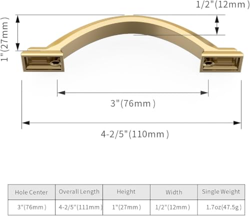 30 Pack 3 Inch(76mm) Champagne Bronze Cabinet Pulls, Champagne Gold Cabinet Handles Kitchen Arch Cabinet Hardware for Bathroom Drawer - color: Champagne Bronze, size: 3 inch（76mm）, style: 30 Pack
