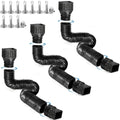 3 pack Flexible Rain Gutter Downspout Extensions,Drain Downspout Extender,Gutter Extension Flexible,Down Spout Drain Extension Pipes,Extendable from 21 to 60 Inches (3pcs black) - color: 3pcs black