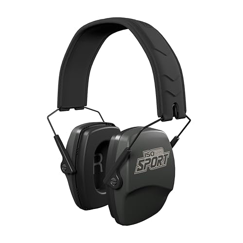 ISOtunes DEFY Slim Passive Earmuffs: Noise Isolating Over-Ear Hearing Protection with Foam Cushions, and Adjustable Headband - color: Jaeger Green