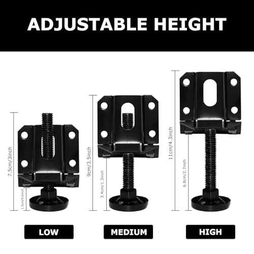 LOSCHEN 16 PCS Heavy Duty Adjustable Leveling Feet for Furniture,Hexagon Nuts Lock Furniture Legs Levelers,for Table, Cabinets, Workbench,Shelving Units and More