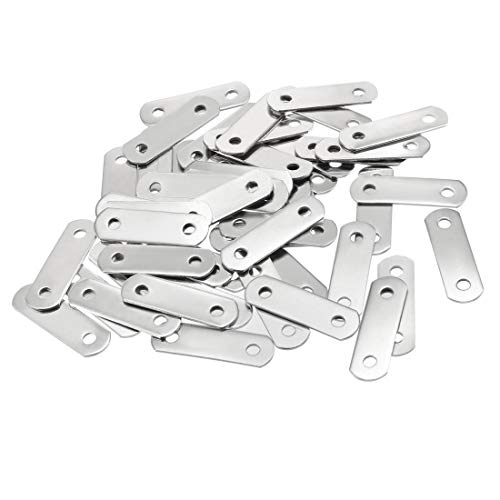 uxcell Repair Plate, 34mmx10mm, Flat Fixing Mending Corner Brace Bracket Connector, Pack of 50 - size: 34mm x 10mm