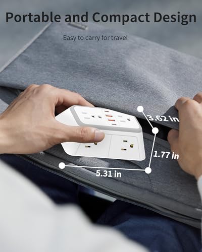 2 Pack Outlet Extender 6 Outlet Wall Plugs 2 USB A Ports and 2 USB C Ports - size: 2pack