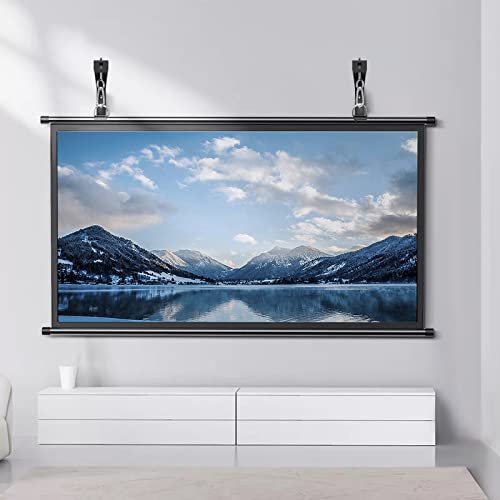 suptek Universal Projector Screen Wall Mount L-Brackets Wall Hanging Mount 12 inch Adjustable Extension Mounting Hooks for Projection Screen up to 80 lbs, PRL002B, Black (1 Pair) - size: 12 inch-black