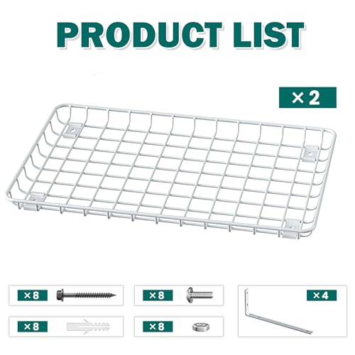 EVERHANGER Garage Wall Shelves 12x18 Inch, Wall Mounted Storage Shelf - color: White, size: 18X 12inch