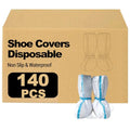 140 Pcs(70 Pairs) Hazmat Shoe Covers Disposable & Boot Foot covers,Reusable,Non-slip,Waterproof for booties White 18inches Tall - color: White_pack of 140