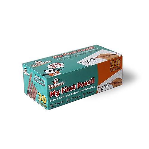 Channie's Extra Thick Pencils for Kids - Ideal for PreK and Kindergarteners Learning Handwriting - Box of 30 Pencils, Perfect for Classroom Prizes and School Supplies - Wooden - style: Wood Panda, Ages 3-7 (My First Pencil)