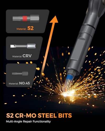 SOONAN Ratchet Screwdriver Set : 74 in 1 magnetic Screwdriver sets, S2 Steel Bits, DIY Combination Flexible Shaft, Suitable for Furniture Assembly, Precision Electrical Appliance Repair, Bicycle Tools - size: 74 in 1 Black