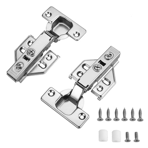40Pcs Soft Close Full Overlay Cabinet Hinges with Clip-On Plate - color: Full Overlay, size: 40 Pieces