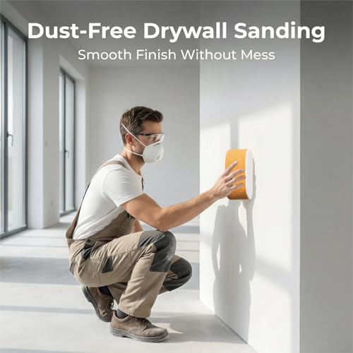 6 Pack Drywall Wet Sanding Sponges, Large Washable Reusable Sanding Blocks for Drywall, Dust Control Sponge for Smoothing, Finishing & Surface Prep, 5.5 x 4.5 x 3.1 Inch