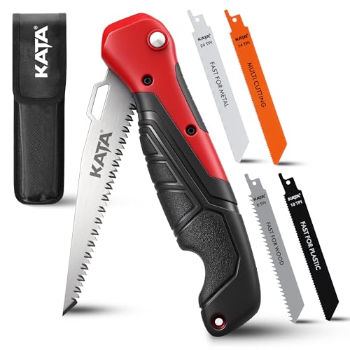 KATA 5-in-1 Folding Hand Saw with 4 Interchangeable Blades in Canvas Bag - color: 5in1