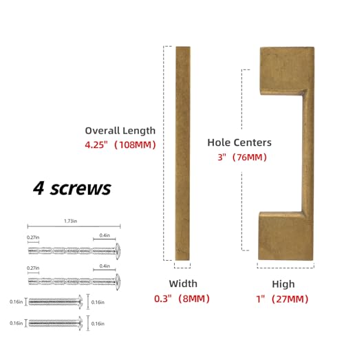 10 Pack 3 Inch(76mm) Cabinet Pulls Antique Brass Kitchen Cabinet Handles Zinc Alloy Drawer Pulls Solid Cabinet Hardware - color: Antique Brass, size: 3'' Hole Center(76mm)