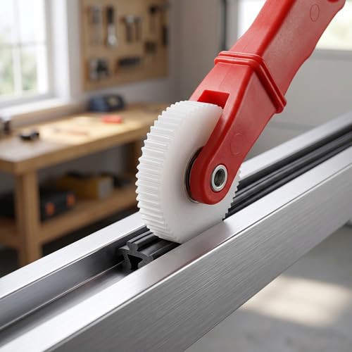 2-Pack Red Rubber Seal Install Tool Kit – Includes Screen Roller & Glazing Shovel, Weather Stripping Roller Set for Car Door, Windshield, Boat, RV, Window Screen & Door Seam Repair