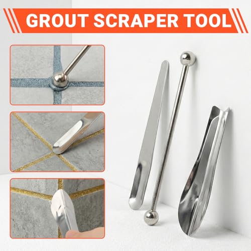 37Pack Grout Removal Tool Kit, 3 Tile Grout Saws 2 Hand Grouts Saw with Extra Cleaning Blades, Bathroom Showers Caulking Removal Tools for Cleaning Floor Tile Grouts Joints Corners