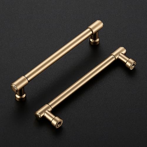 Ravinte Champagne Bronze Kitchen Pulls Cabinet Handles 5 Inch 5 Pack - color: Champagne Bronze, size: 5 Inches Hole Center