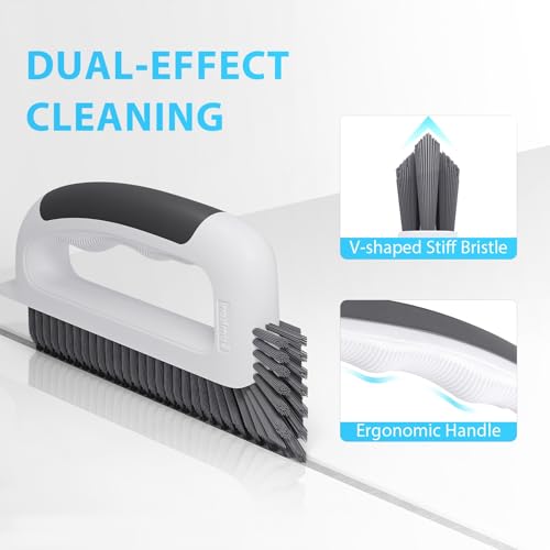 Lumkew Grout Cleaning Brush Cleaner for Floors Tile, Black, 1 Pcs - color: Black