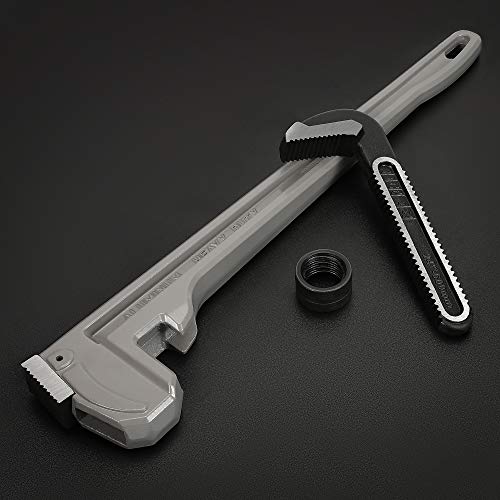 DURATECH 24-inch Aluminum Straight Pipe Wrench, Adjustable Plumbing Wrench - size: 24-inch, style: Straight
