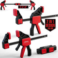 3-Pack 6 Inch Bar Clamps for Woodworking with Clamp Connector, 6" Quick-Release Wood Clamps with 150 LBS Load Limit, Trigger Clamp Set, One-Handed Clamps/Spreader Ideal for Woodworking DIY Projects - style: 6" (3-Pack) | Extends to 12"+