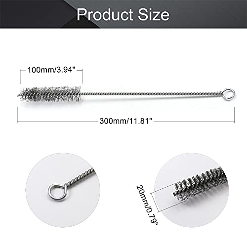 Wire Tube Brushes, Stainless Steel, 0.8-inch Diameter, 12-inch Long,10pcs - color: 5pcs, size: 2cm