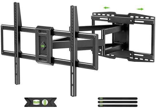USX MOUNT 8" Sliding Design/Heavy Duty Full Motion TV Wall Mount for 32-120" TVs, Ultra-Large Dual Arm Mount for 16/18/24" Studs with Swivel,Tilt&Level/Preassembled, Max VESA 900x600 up to 165lbs - size: For 32" to 120" TVs