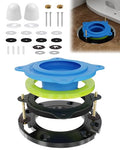 Elastic Wax Ring Toilet Flange Repair Kit for 3" & 4" Pipes, Universal Fit - style: Elastic Wax Ring Flange Kit Blue