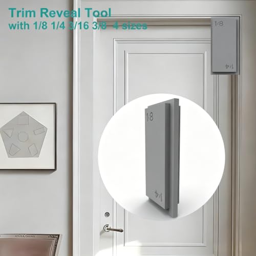 4-in-1 Trim Reveal Tool - 1/8", 3/16", 1/4", 3/8" Carpentry Tools for Marking Gauge Door Carpentry & Woodworking Accessories for Accurate Jamb Marking(Grey) - size: 4in1 grey