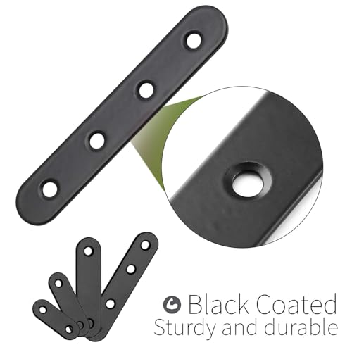 Jiozermi 30 Sets Flat Plate Straight Bracket, 40mm/50mm/60mm/80mm - size: Black，40mm/50mm/60mm/80mm，30Pcs
