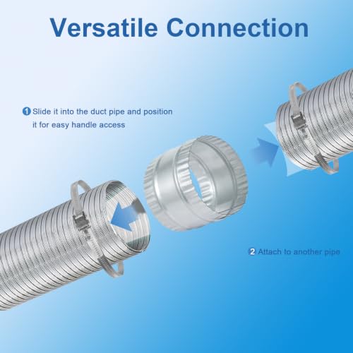 5" Inch Duct Connector Galvanized Steel HVAC Coupling Crimped Ends