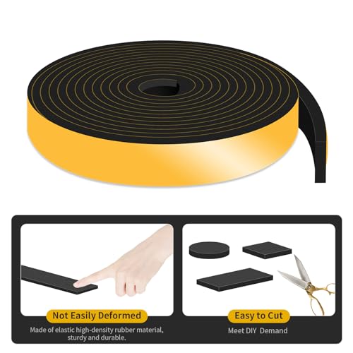 Foam Weather Stripping Tape,High Density CR,1 in x 1/4 in x 13Ft - color: Black, size: 1 in x 1/4 in x 13 ft