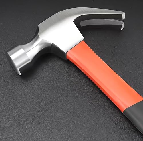 Claw Hammer, 21 Oz Forged Steel Stubby Tack Hammer with Shock-absorbing Leather Handle for Driving and Pulling Out Nails (1)