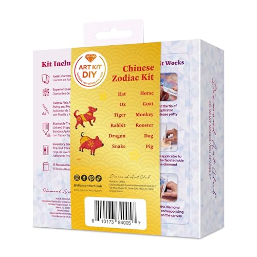DIAMOND ART CLUB Mini Dazzles- Chinese Zodiac Diamond Art Kits for Adults - color: Chinese Zodiac